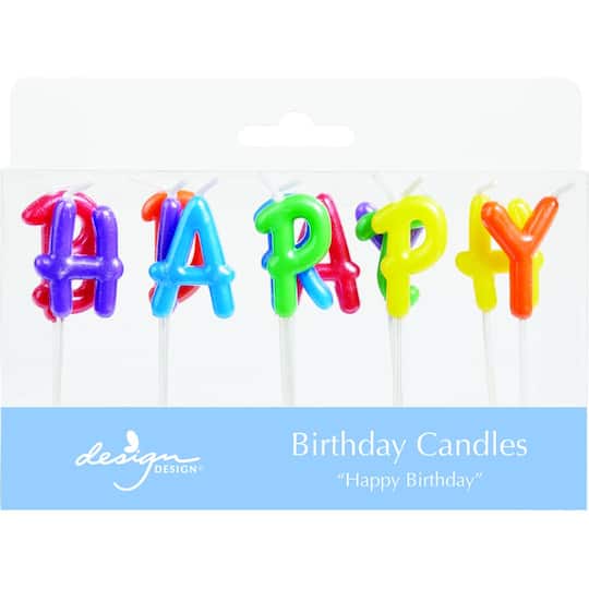 Design Design Rainbow Pearl Letters Specialty Birthday Candles Set